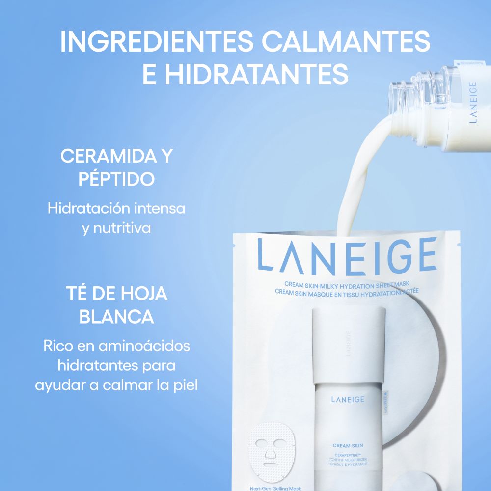 CREAM SKIN MILKY HYDRATION SHEET MASK (MASCARILLA FACIAL HIDRATANTE Y CALMANTE)